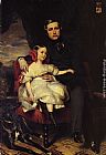 Daughter Canvas Paintings - Napoleon Alexandre Louis Joseph Berthier, Prince de Wagram and his Daughter, Malcy Louise Caroline Frederique